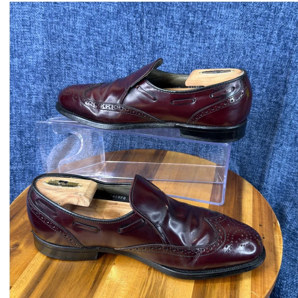 Vintage Dexter W688-4 Wingtip Loafers Mens 7.5 M Burgundy Leather USA Made